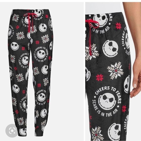 Plus size 2xl xxl nightmare before christmas xmas velour sleep joggers pj pajama - Picture 1 of 5